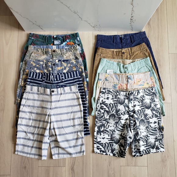 Gap Mens Chino Shorts 29 Khaki Lot 10 Bundle Casual Summer Preppy